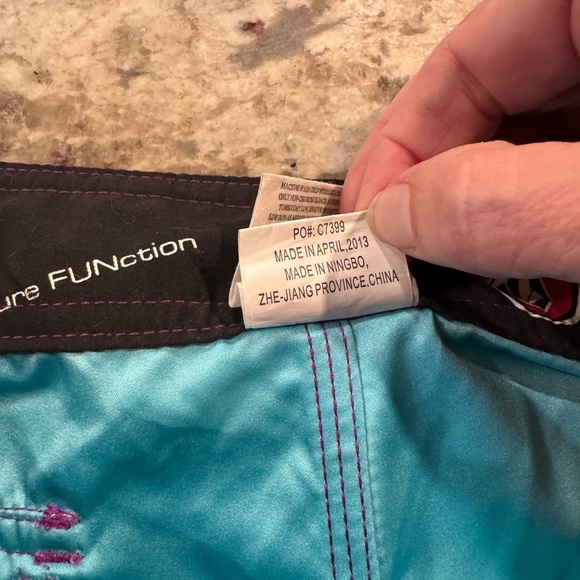 Volcom Pure Function Board Shorts Mens 26 Light Blue Swim Trunks Beach Ocean R12 - Picture 11 of 16